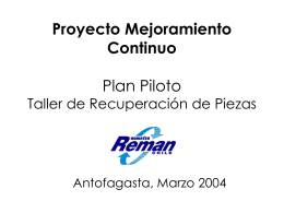 Proyecto Mejoramiento Continuo Plan Piloto Taller de