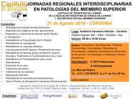 jornadas regionales interdisciplinarias en patologías del miembro