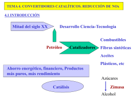 TEMA 4. CONVERTIDORES CATALÍTICOS. REDUCCIÓN DE NOx