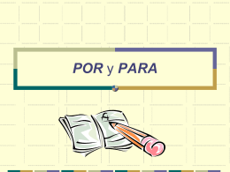 Por y para