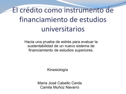 El crédito como instrumento de financiamiento de estudios
