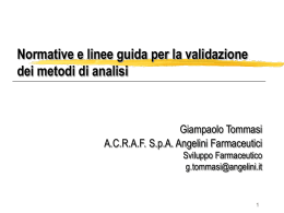Validazione dei metodi - Università degli Studi di Urbino