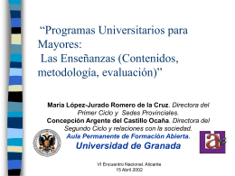 Programas Universitarios para Mayores : Las Enseñanzas