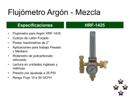 Flujómetro Argón - Mezcla