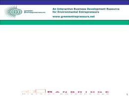 An Interactive Business Development Resource for Environmental