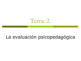 Tema 2. Evaluación psicopedagógica
