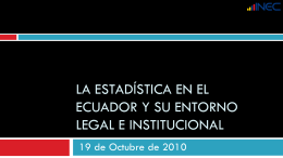 la estadística en el ecuador y su entorno legal e institucional
