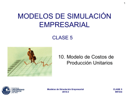 Modelo Simplificado de Costos Unitarios Variables (cont.)
