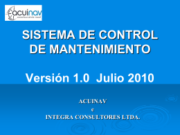 SISTEMA MANTENIMIENTO versión 1.0 01/03/09