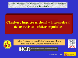 Citación e impacto nacional e internacional de las revistas médicas