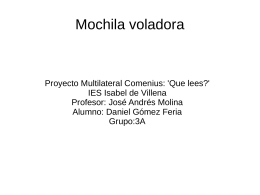 Mochila voladora por Dani Gomez