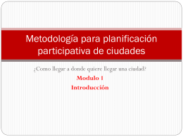 Metodología para planificación participativa de ciudades