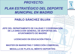 proyecto de un plan estratégico del deporte en madrid.