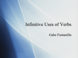 Infinitive Uses of Verbs