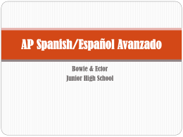 AP Spanish/Español Avanzado - Ector County Independent School