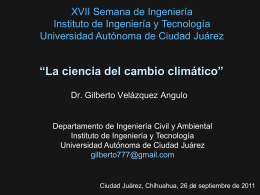 La Ciencia del Cambio Climatico - G Velazquez - ambiental-uacj