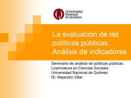 Análisis de indicadores - Universidad Nacional de Quilmes