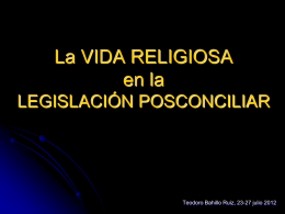 LEGISLACIÓN POSCONCILIAR - Instituto Teológico de Vida Religiosa