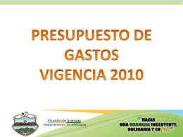 Info. Presupuesto de Gastos - vigencia 2010
