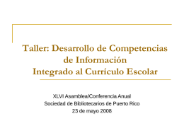 Taller: Desarrollo de Competencias de Información - SB-DI-2008