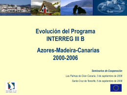 Evolución del Programa INTERREG IIIB MAC 2000-2006