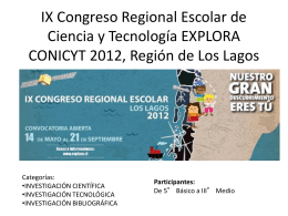 IX Congreso Regional Escolar de Ciencia y Tecnología