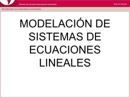 Modelación de sistemas de ecuaciones lineales