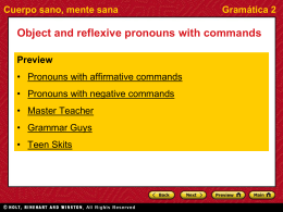 object and reflexive pronouns with commands