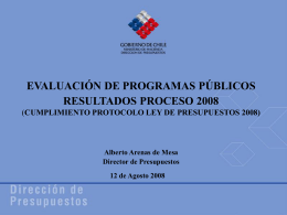 Resultados Proceso 2008 - Dirección de Presupuestos
