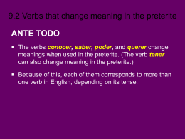 9.2 Verbs that change meaning in the preterite