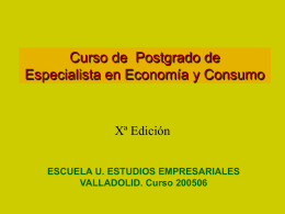 Curso de Postgrado de Especialista en Economía y Consumo