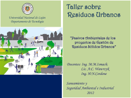 Taller sobre Residuos Urbanos - Universidad Nacional de Luján