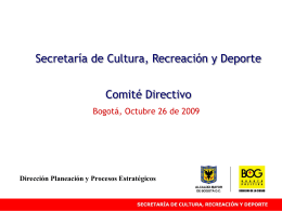 Avance Físico - Secretaría de Cultura, Recreación y Deporte