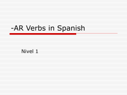 -AR Verbs in Spanish