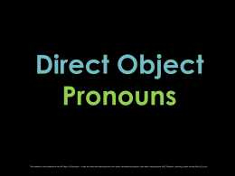 Direct Object Pronouns 2