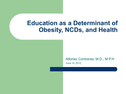 8 Education as a Determinant of Obesity, NCDs, and Health, Alfonso