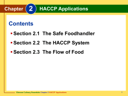 Chapter 2 HACCP Applications