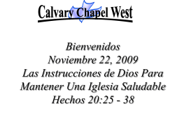 Acts 20: 25-38 - Calvary Chapel West