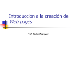 Introducción a la creación de Web pages
