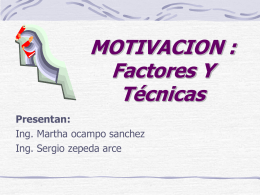 MOTIVACION : Factores y Técnicas