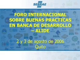 PROGRAMA DE MICROCRÉDITO • BANCO SOCIAL