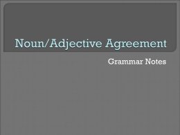 Noun/Adjective Agreement