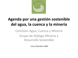 Agenda por una gestión sostenible del agua, la cuenca y la minería