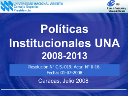 Políticas Institucionales UNA 2008-2013