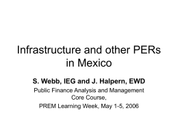 Infrastructure and other PERs in Mexico