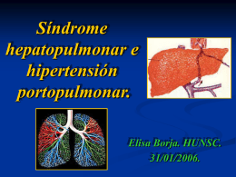 Síndrome hepatopulmonar e Hipertensión portopulmonar.