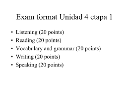 Exam format Unidad 4 etapa 1