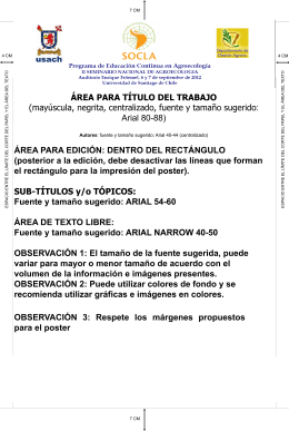 Poster Sugerido - Seminario Nacional de Agroecología 2012