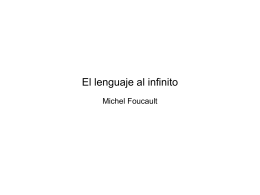 El lenguaje al infinito Michel Foucault La muerte como espejo del