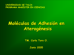 Moléculas de Adhesión en Aterogénesis - PIFRECV